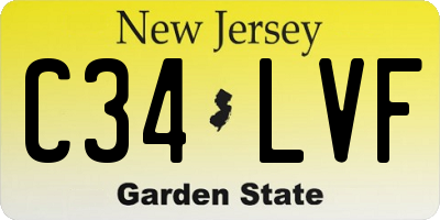 NJ license plate C34LVF