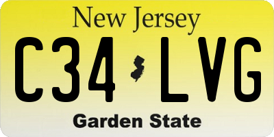 NJ license plate C34LVG