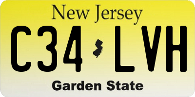 NJ license plate C34LVH