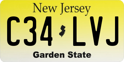 NJ license plate C34LVJ