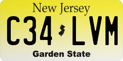 NJ license plate C34LVM
