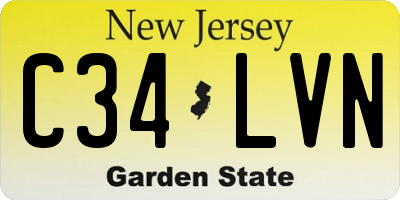 NJ license plate C34LVN