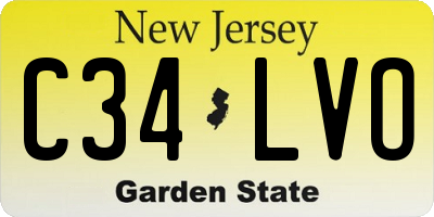 NJ license plate C34LVO