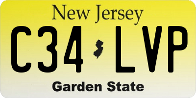 NJ license plate C34LVP