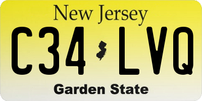 NJ license plate C34LVQ