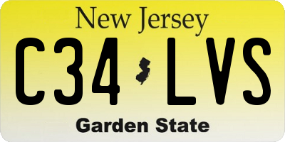 NJ license plate C34LVS