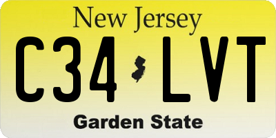 NJ license plate C34LVT