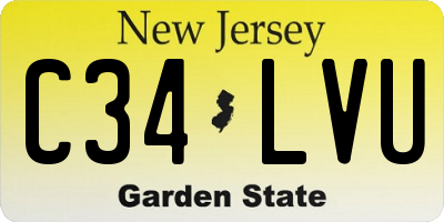 NJ license plate C34LVU