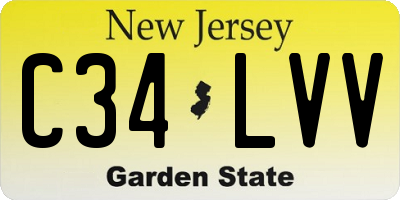 NJ license plate C34LVV