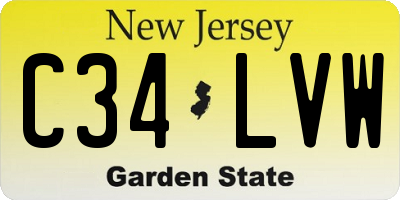 NJ license plate C34LVW