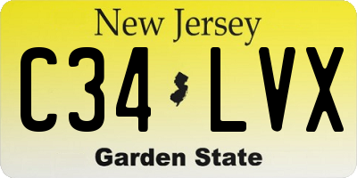 NJ license plate C34LVX