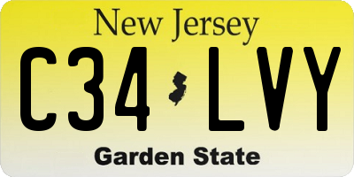 NJ license plate C34LVY