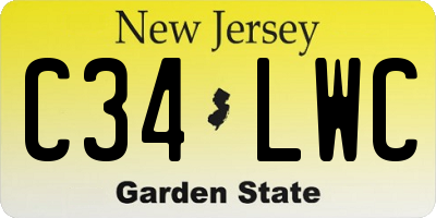 NJ license plate C34LWC