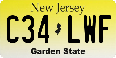 NJ license plate C34LWF