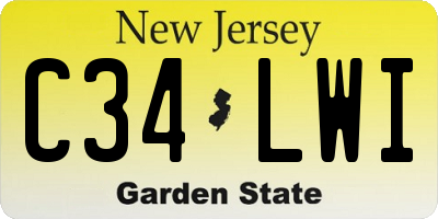 NJ license plate C34LWI