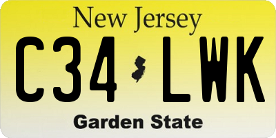 NJ license plate C34LWK