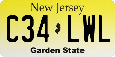 NJ license plate C34LWL