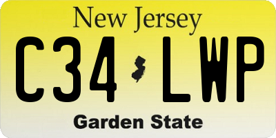 NJ license plate C34LWP