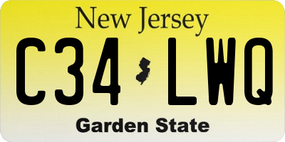 NJ license plate C34LWQ