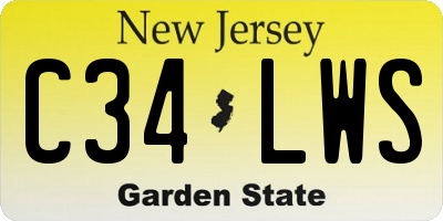 NJ license plate C34LWS