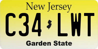 NJ license plate C34LWT