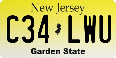 NJ license plate C34LWU
