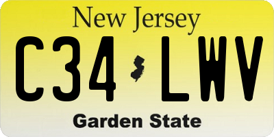 NJ license plate C34LWV