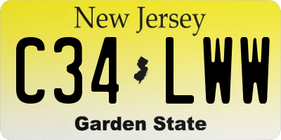 NJ license plate C34LWW