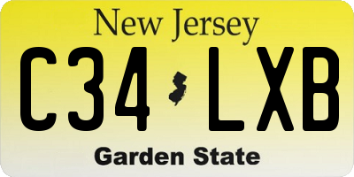 NJ license plate C34LXB