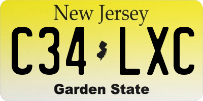 NJ license plate C34LXC