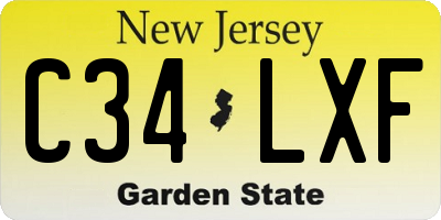 NJ license plate C34LXF