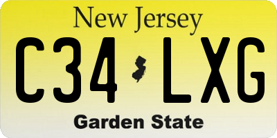 NJ license plate C34LXG