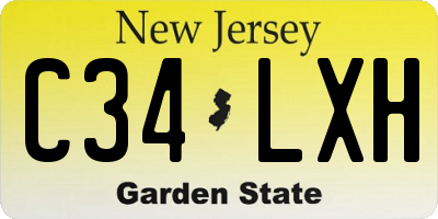 NJ license plate C34LXH