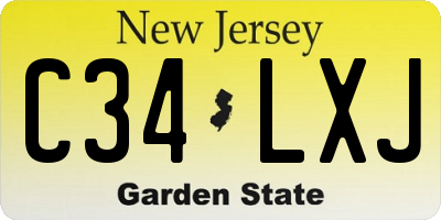 NJ license plate C34LXJ