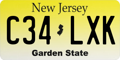 NJ license plate C34LXK