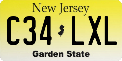 NJ license plate C34LXL