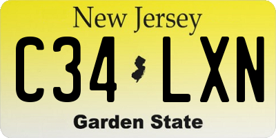 NJ license plate C34LXN