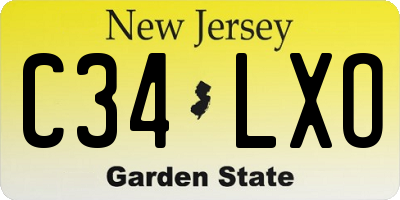 NJ license plate C34LXO