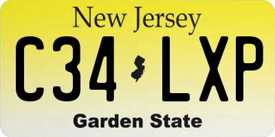 NJ license plate C34LXP