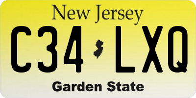 NJ license plate C34LXQ