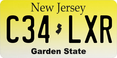 NJ license plate C34LXR