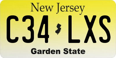 NJ license plate C34LXS