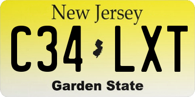 NJ license plate C34LXT