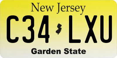 NJ license plate C34LXU