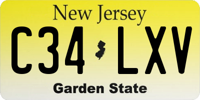 NJ license plate C34LXV