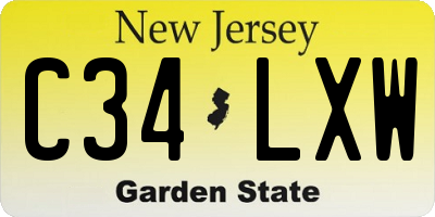 NJ license plate C34LXW