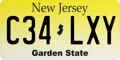 NJ license plate C34LXY