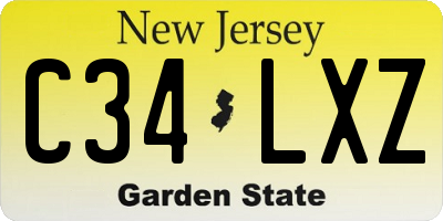 NJ license plate C34LXZ