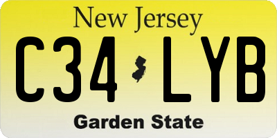 NJ license plate C34LYB