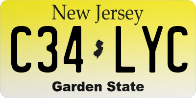 NJ license plate C34LYC